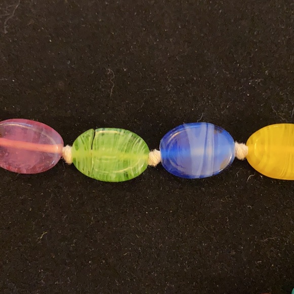 Long multicoloured glass bead necklace - Picture 4 of 4